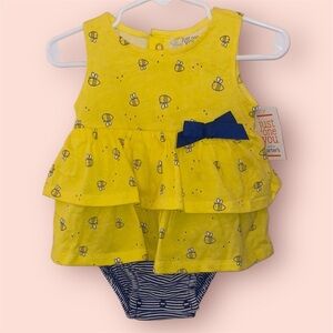 Carter's Nautical Yellow and Blue Bodysuit size 9 months